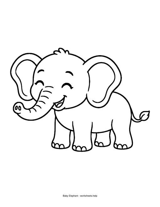 Preview of the Baby Elephant coloring page