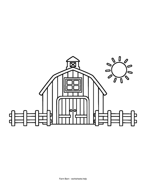 Preview of the Farm Barn coloring page
