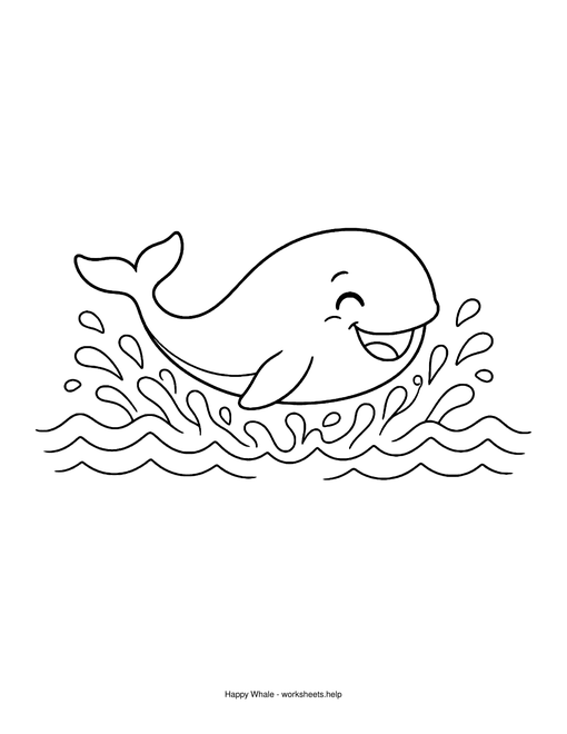 Preview of the Happy Whale coloring page
