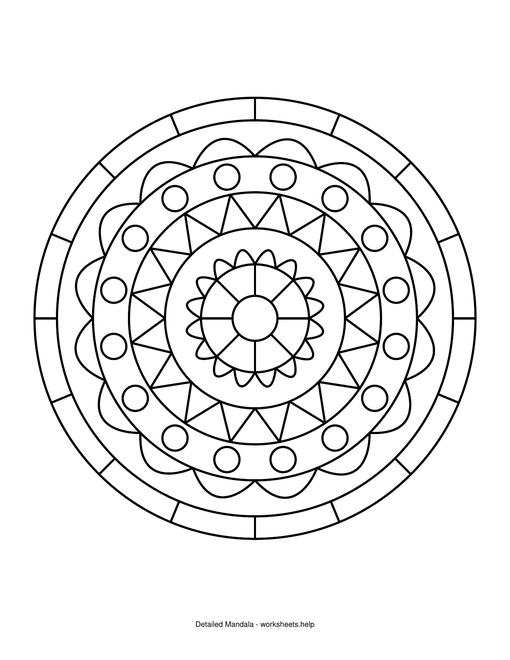 Preview of the Detailed Mandala coloring page