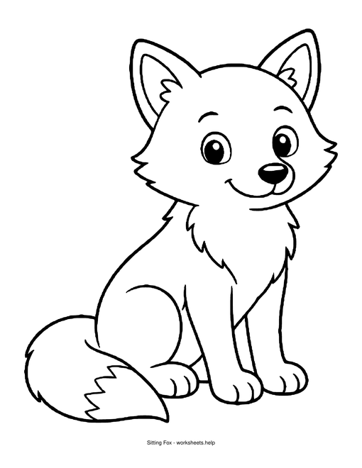 Preview of the Sitting Fox coloring page