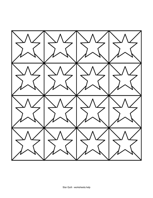 Preview of the Star Quilt coloring page