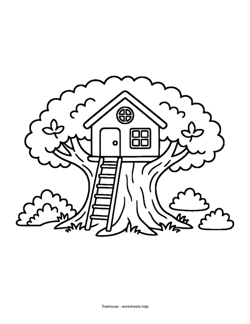 Preview of the Treehouse coloring page