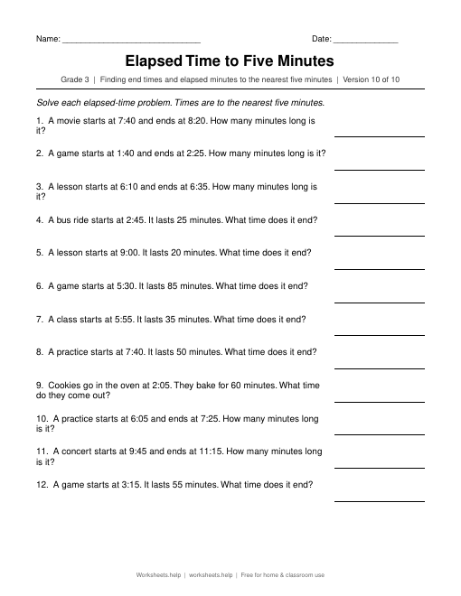 Elapsed Time to Five Minutes, version 10 preview