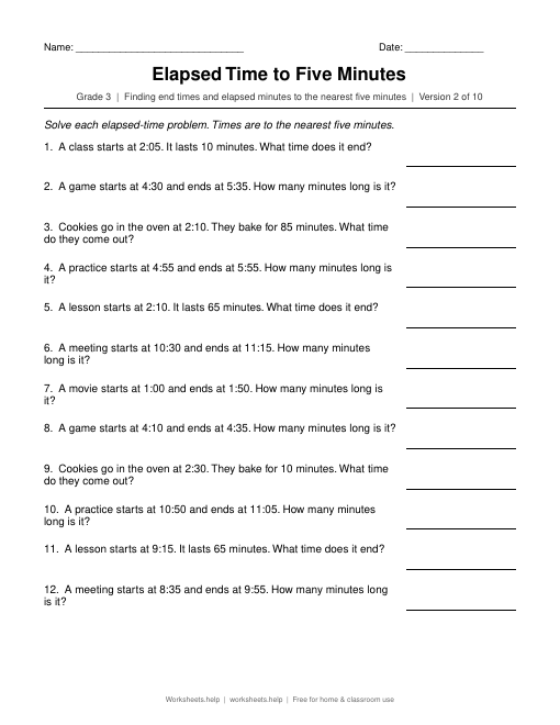Elapsed Time to Five Minutes, version 2 preview