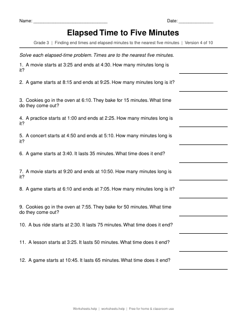 Elapsed Time to Five Minutes, version 4 preview