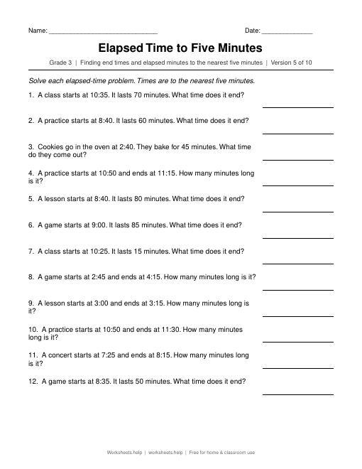 Elapsed Time to Five Minutes, version 5 preview