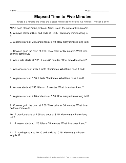Elapsed Time to Five Minutes, version 6 preview