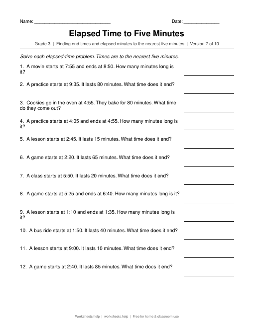 Elapsed Time to Five Minutes, version 7 preview