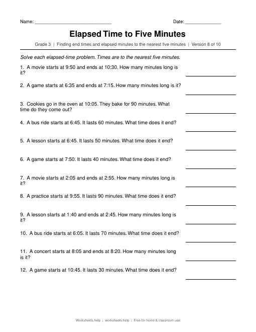 Elapsed Time to Five Minutes, version 8 preview