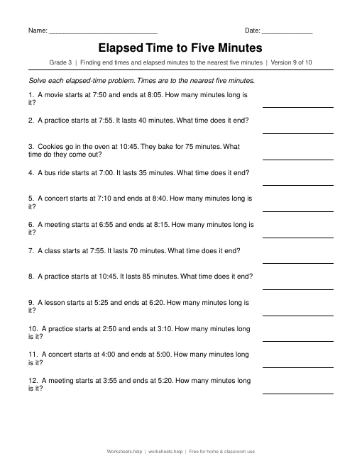 Elapsed Time to Five Minutes, version 9 preview